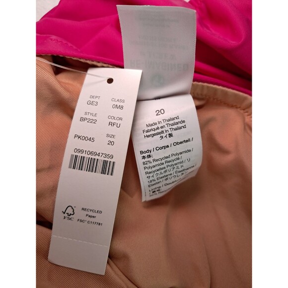 J. Crew Ruched Ruffle One Piece Swimsuit Fuchsia Pink Beach BP222 Size 20 NWT - Picture 3 of 8